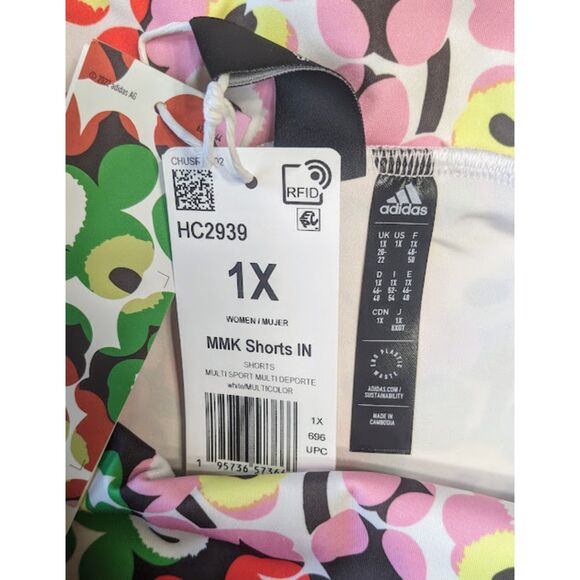 NWT adidas X marimekko Multicolor Bike Cycling Athletic Shorts Size 1X - Picture 5 of 6